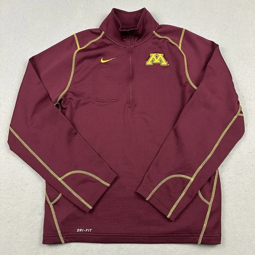 Minnesota Golden Gophers Sweater Men Small 1/4 Zip Nike Dri Fit NCAA Pullover S